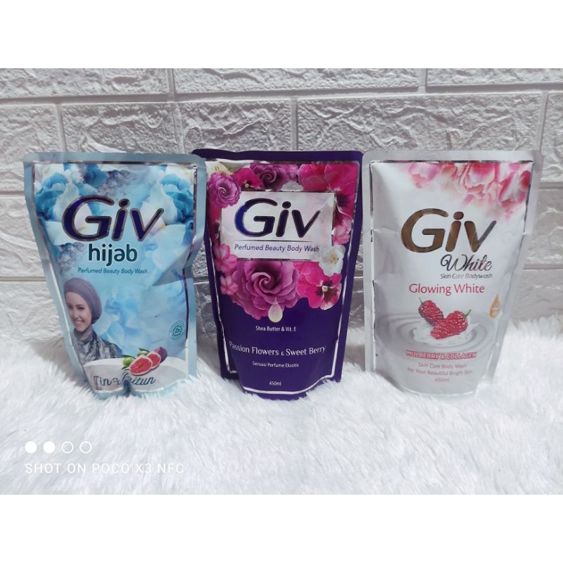 giv body wash hijab biru 450ml sabun cair giv