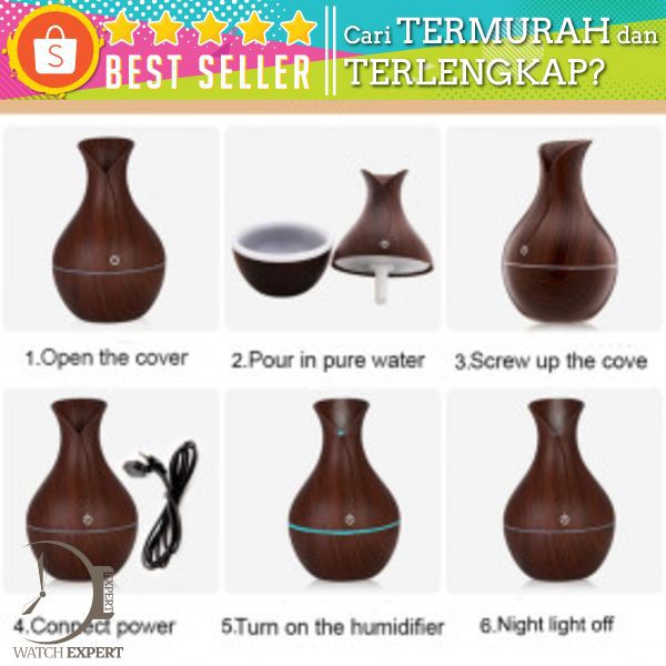 TaffwareUltrasonic Humidifier Aroma Essential Oil Diffuser 130ml - RJS21 - Marble White