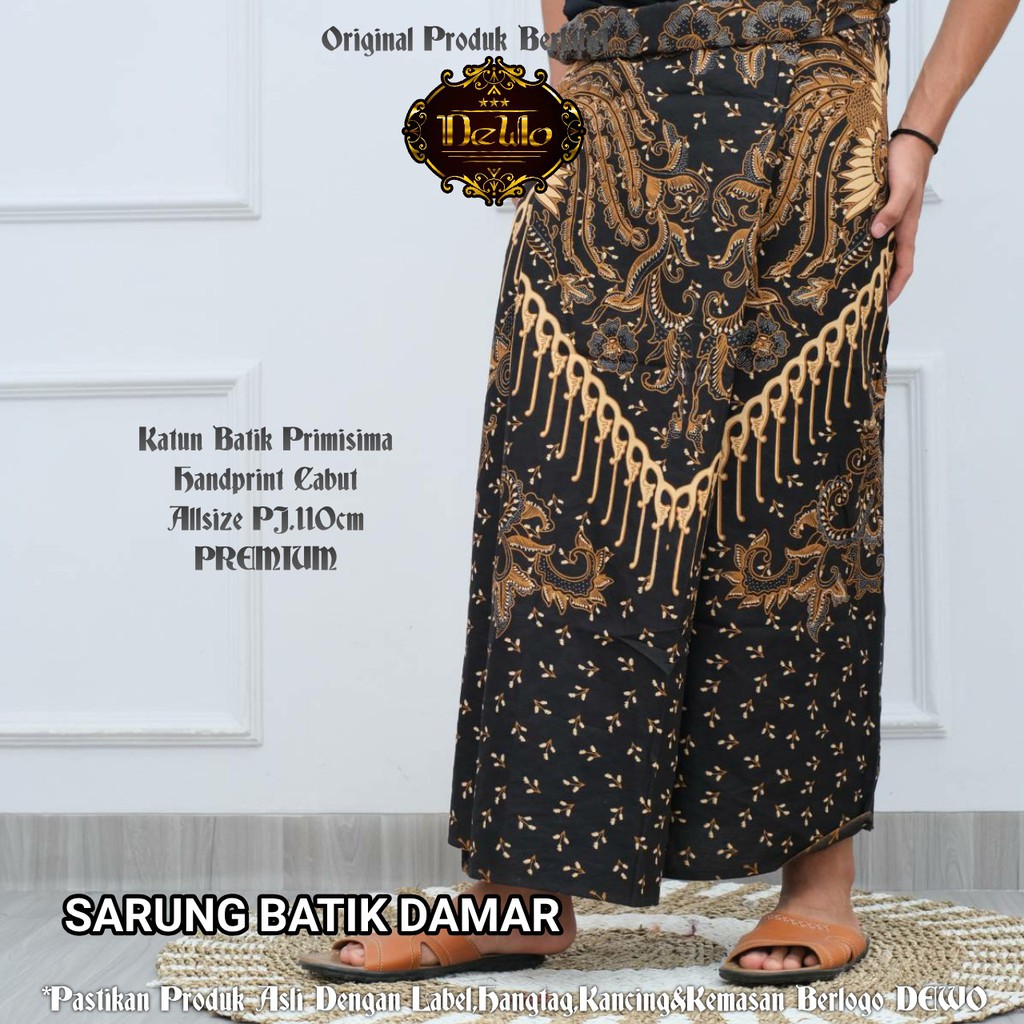 DAMAR Sarung Batik Pria Cowok Dewasa Premium Motif Batik Lebaran Asli Solo ALL Size DEWO