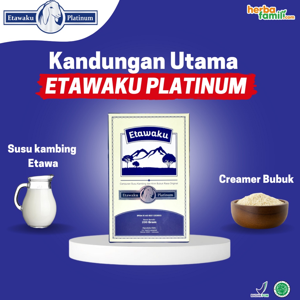 [PROMO] 3 BOX SUSU KAMBING ETAWAKU PLATINUM &amp; KRIMER NABATI BUBUK 200 gr / SUSU KUALITAS PREMIUM LOW SUGAR