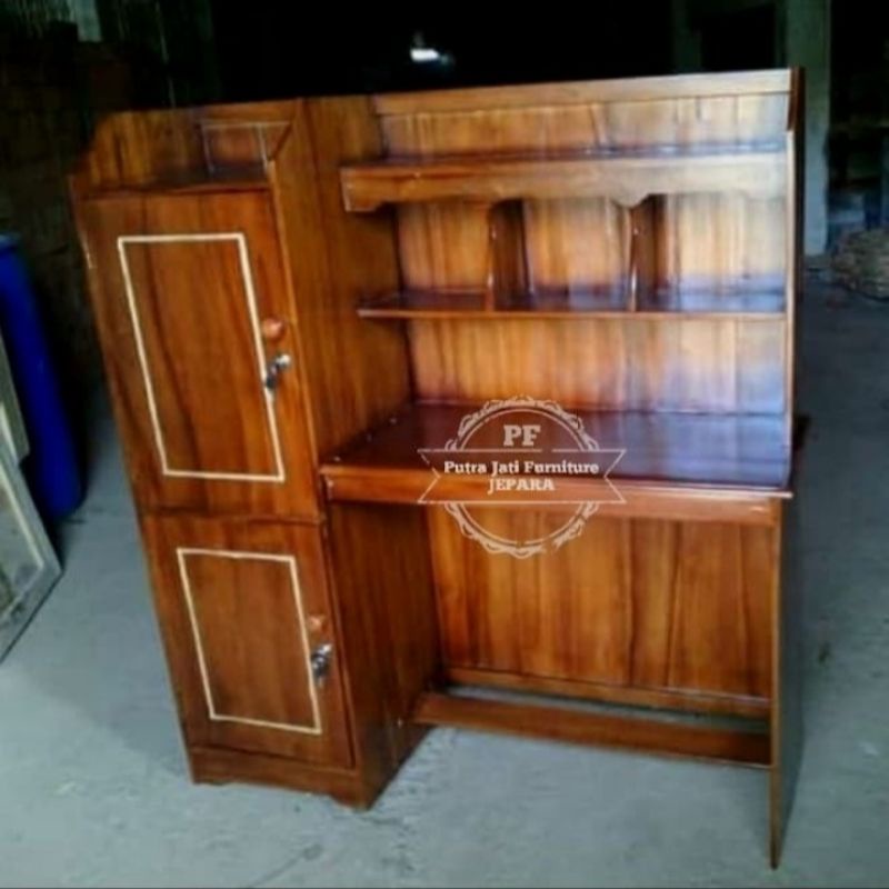 Meja belajar anak / Lemari kayu jati mebel Jepara