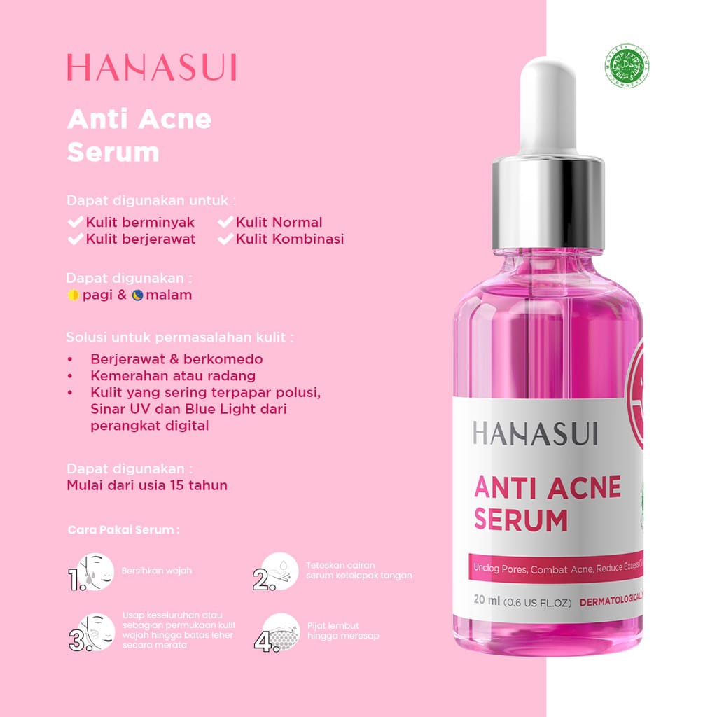 Hanasui Serum Anti Acne Serum New Look &amp; Improved Formula