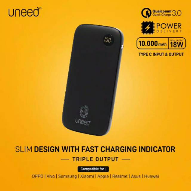 Power Bank Fast Charging Terbaik Mini Terbaru PROMO Murah Q1M9 Bisa COD Terlaris Uneed QuickBox P10 