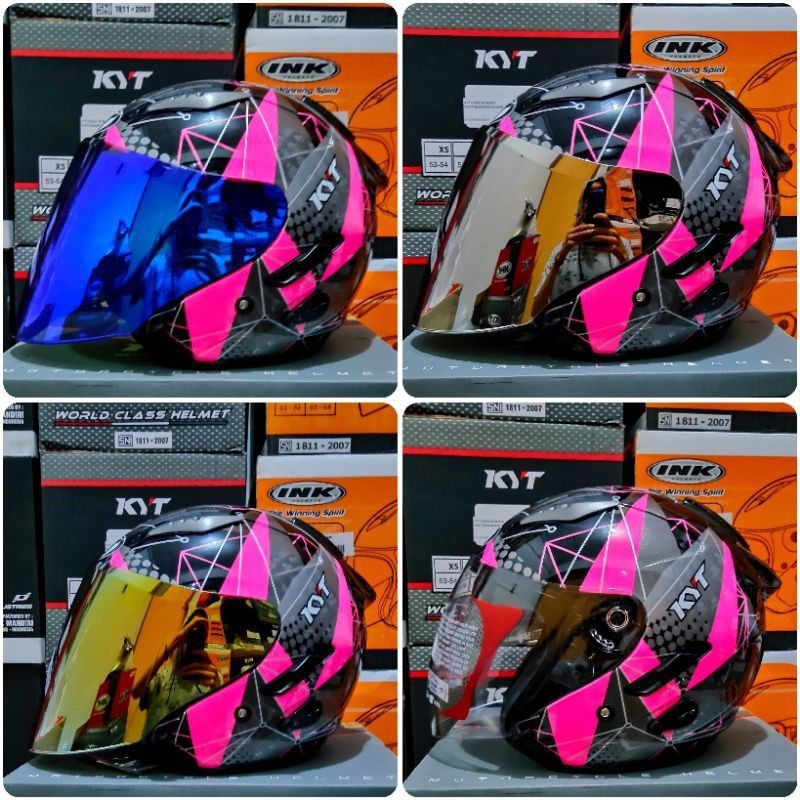 helm kyt galaxy slide motif seri 5 bk/aqua bk/red seri 6 original