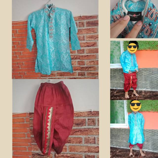 Baju setelan anak laki india ori 100% Kurta