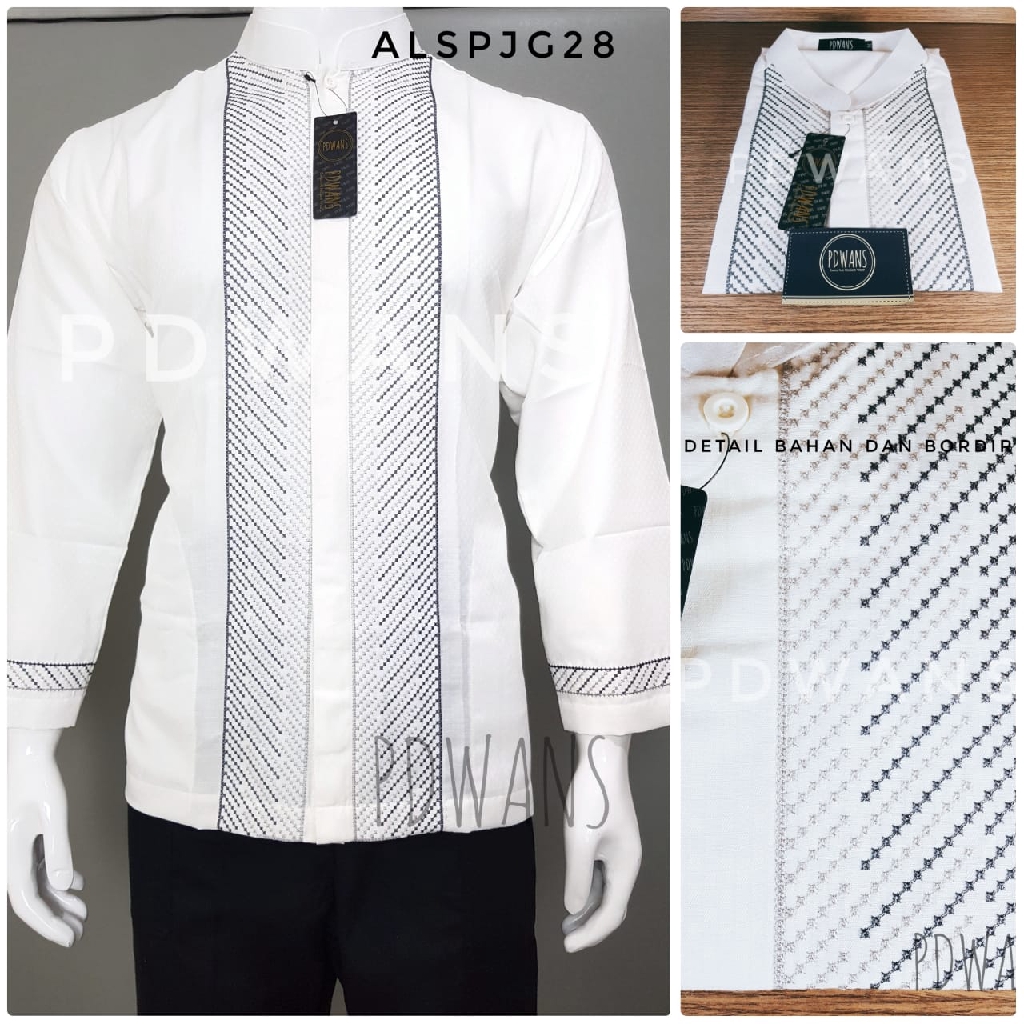 BAJU KOKO Lengan Panjang Motif Bordir PDWANS - ALSPJG28