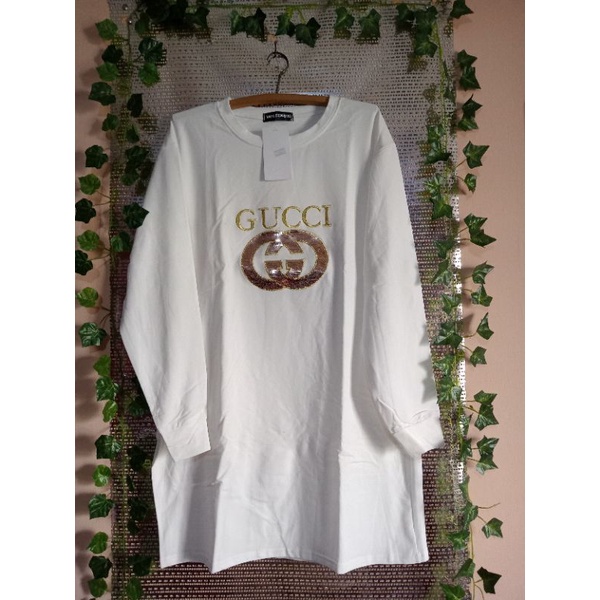 Tunik kaos warna putih gucci