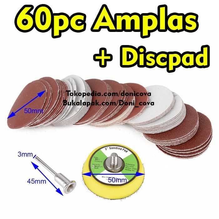 1 SET Disc Pad Amplas Bulat Velcro 2&quot; Polishing Mini Grinder Dremel