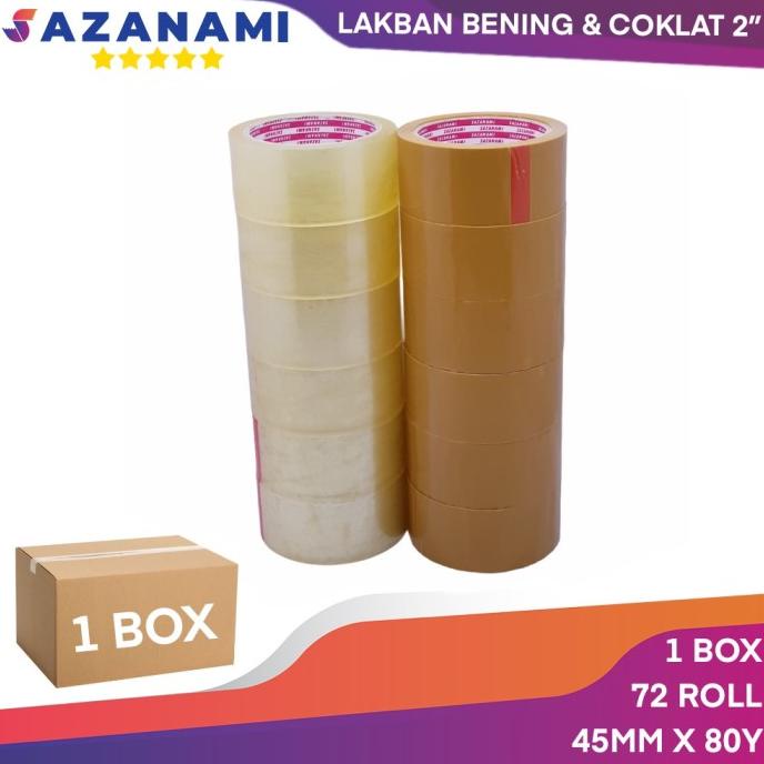 

1 BOX LAKBAN BENING 2 INCH x 80Y SAZANAMI LAKBAN COKLAT #JNE TRUCKING