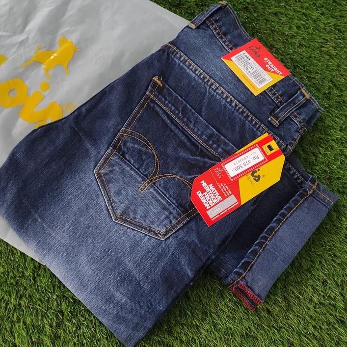 ㆈ Celana Jeans Lois Pria Premium 100% Size 28-34 Original Denim Selvegde Reguler Fit Model Terbaru - Lois Asli Cowok Kekinian ダ