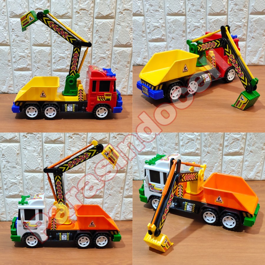 Mainan Mobil Mobilan Anak Truk Beko Konstruksi Alat Berat KombinasI Bak Truk -Mainan Edukatif