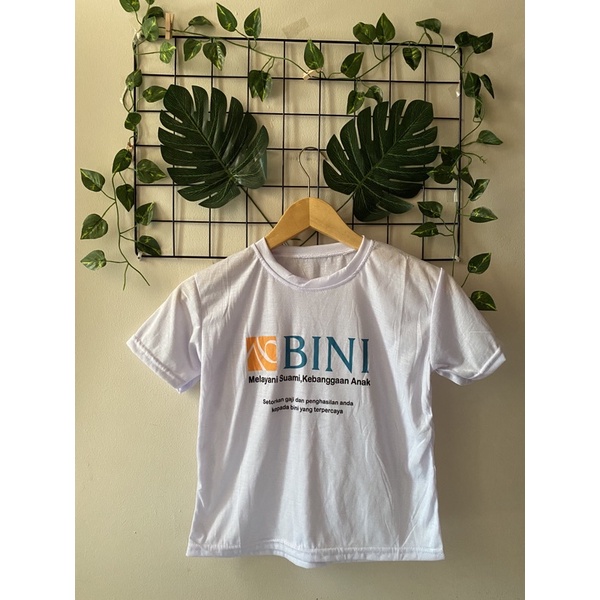 Jual Basic Shirt tulisan BINI (Versi Lucu Singkatan Bank BNI) | Shopee