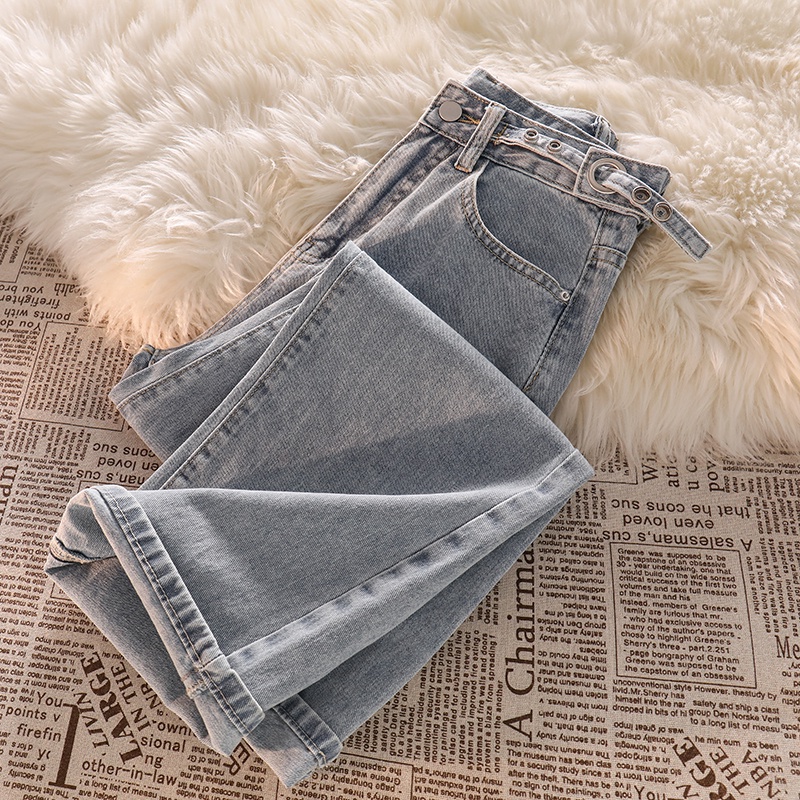 New high waist murah  boyfriend straight korean style celana jeans panjang wanita kulot