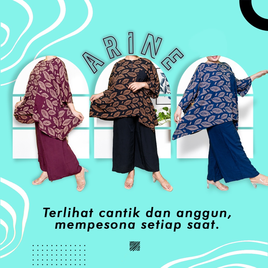 SETELAN JUMBO CANTIK BAJU & CELANA (XXL / LD 135CM) - SETELAN ARINE