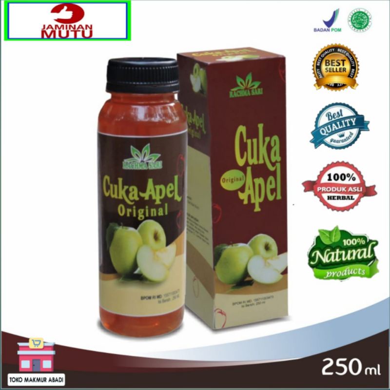Apple Cider Vinegar With Mother Sari Cuka Apel Murni ORIGINAL 250ml - CUKA APEL NUTRISI KESEHATAN