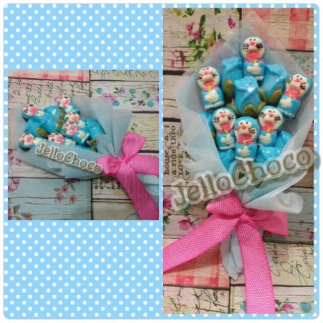 

Cokelat buket doraemon