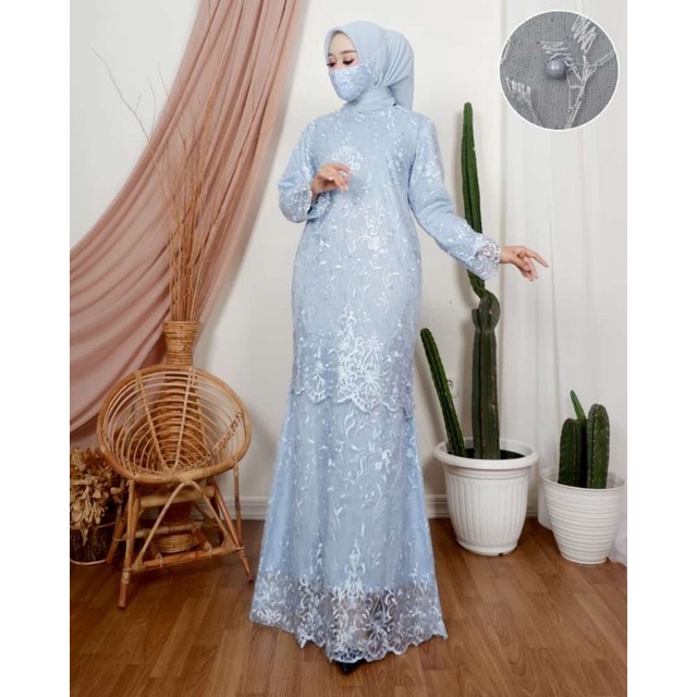 Ootp - GAMIS DUYUNG - GAMIS KEBAYA - KEBAYA MODERN - KEBAYA WISUDA - KEBAYA PESTA - KEBAYA LAMARAN - KEBAYA - GAMIS - OUTFIT KONDAGAN- GAMIS BROKAT - GAMIS WANITA - GAMIS TILE-Beby blue