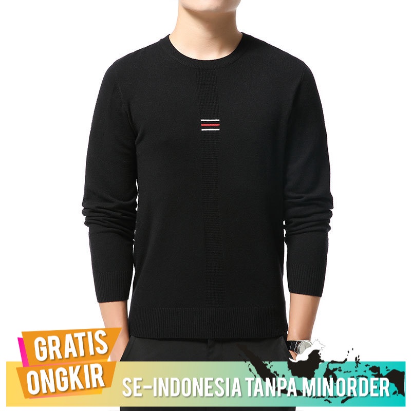 Sweter Pria Keren / Sweater Import Sweater Pria Rajut Pullover Leher Bulat Dasar Sweater