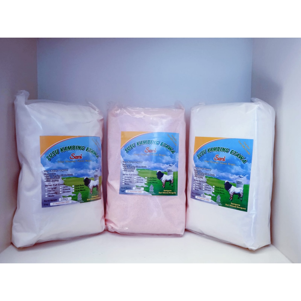 

SUSU KAMBING ETAWA SANI-susu bubuk berkualitas 200gr,500gr dan 1kg