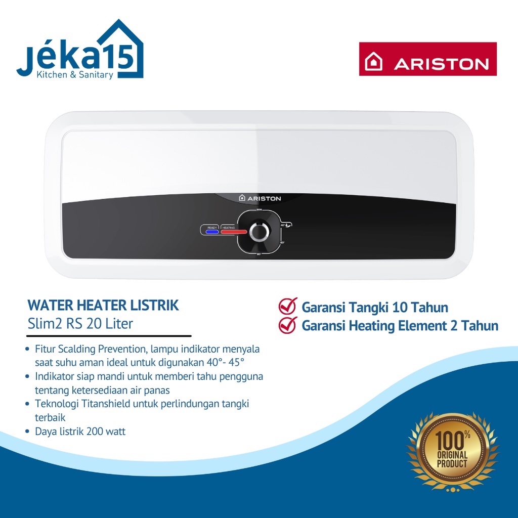 ELECTRIC WATER HEATER ARISTON SLIM 2 RS 20L | PEMANAS AIR LISTRIK