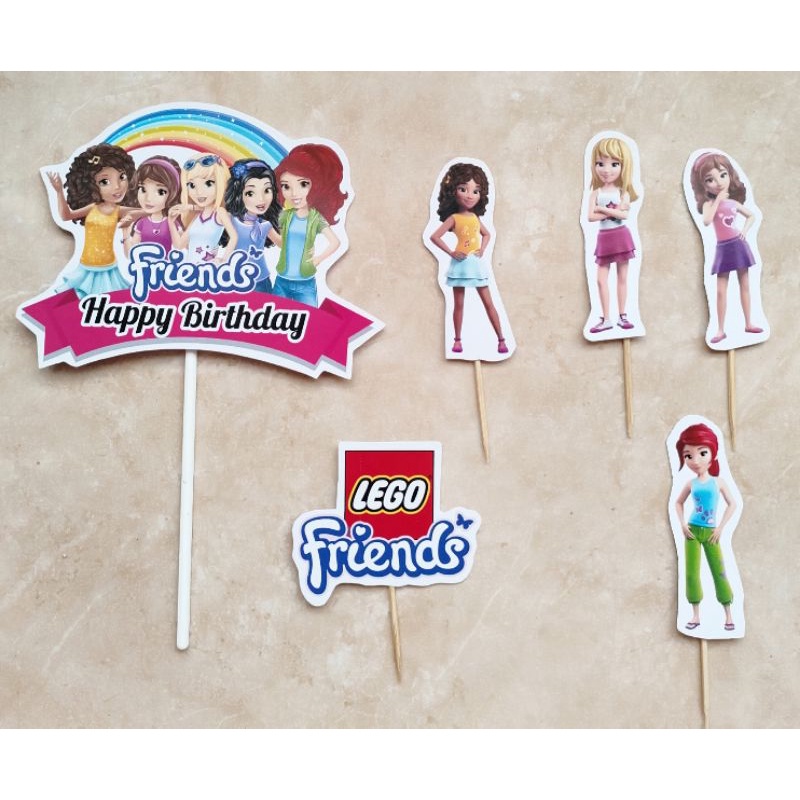 hiasan dekorasi kue cake topper ulang tahun karakter Lego Friends