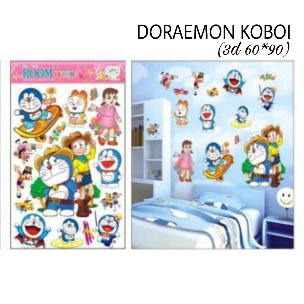 (READY SEMARANG) WS3D WALLSTICKER/STIKER DINDING 3D TIMBUL MOTIF KARAKTER ANAK DORAEMON 60*90cm