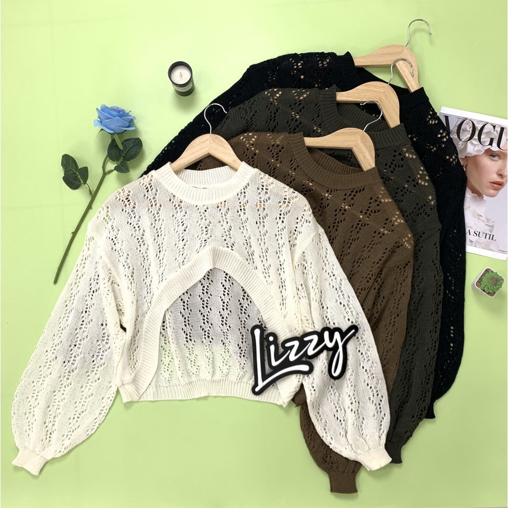 Lizzy - BLOUSE CROP JOLIE KNIT PREMIUM