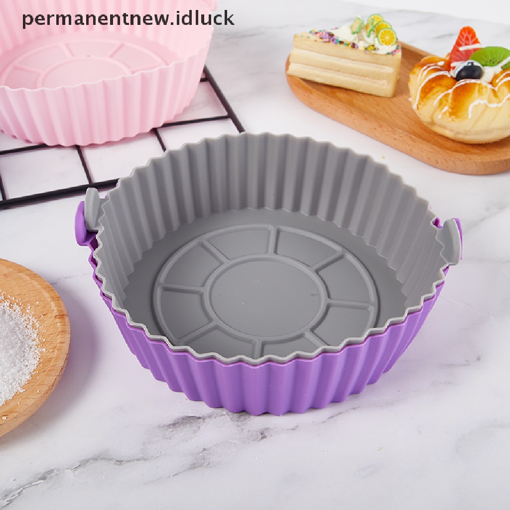 (luckypermanentnew) Loyang Air Fryer Bahan Silikon Anti Lengket Ukuran 16.5cm