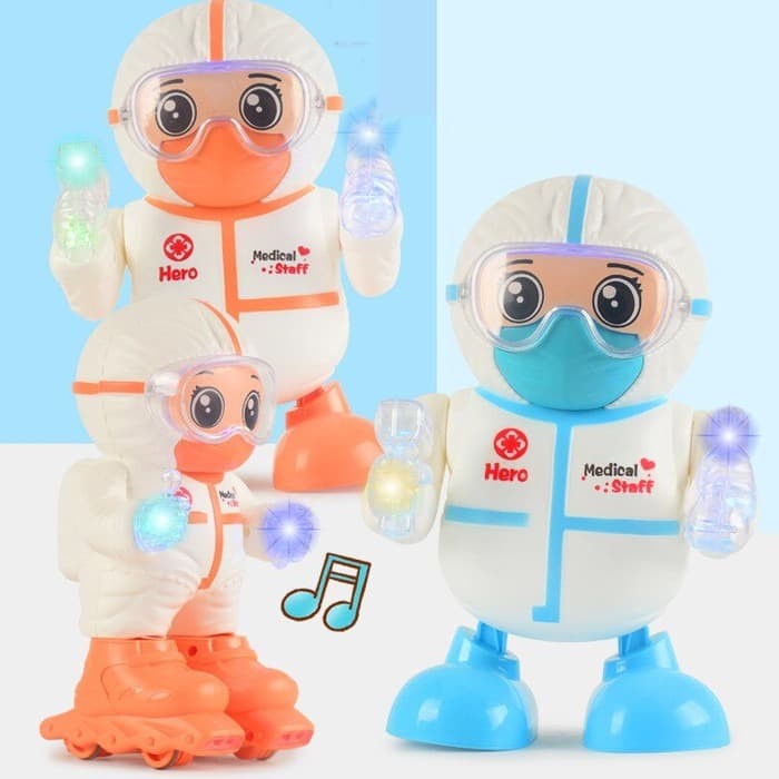 Mainan Anak Robot Dance Musik Lampu Dokter Lucu Dance / Mainan Dancing Medical Robot Dokter/ Kado Hadiah Mainan Anak/Koleksi Mainan Anak Cewek cowok