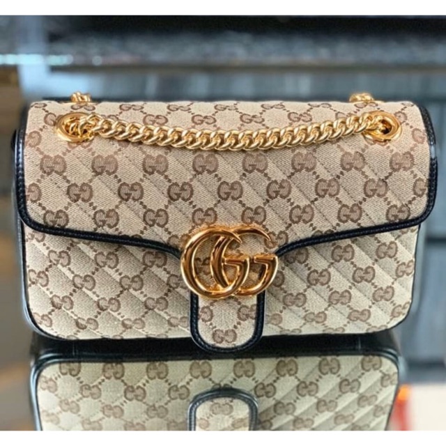 TAS WANITA Gucci gg marmont metalasse canvas monogram