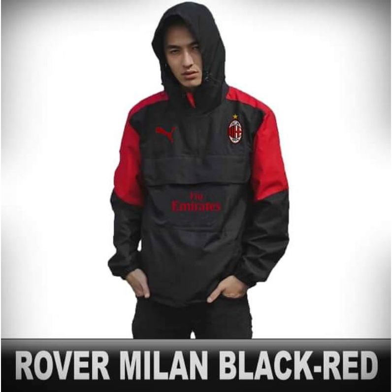 jaket Rover AC Milan taslan parasut waterproof windbreakear Hoodie original anti air unisex pria