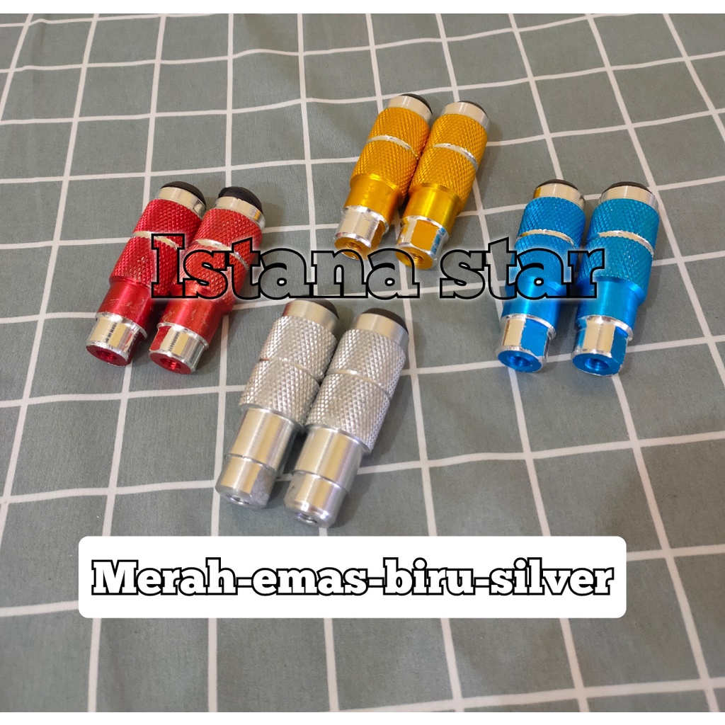 JALU UNDERBONE SEPASANG GIGI DRAT 14 PIJAKAN PERSENELING FOOTSTEP VARIASI UNIVERSAL MURAH FULL CNC WARNA GOLD SILVER MERAH BIRU