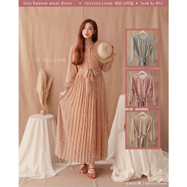 GAMIS YUNA CERUTY LERA BUTTON - DRESS KOREA STYLE