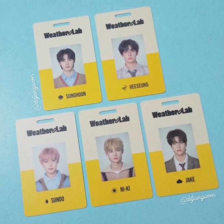 idc heeseung sunghoon jake ni-ki sunoo id card pc sg22 enhypen 2020 sharing season greetings enhypen