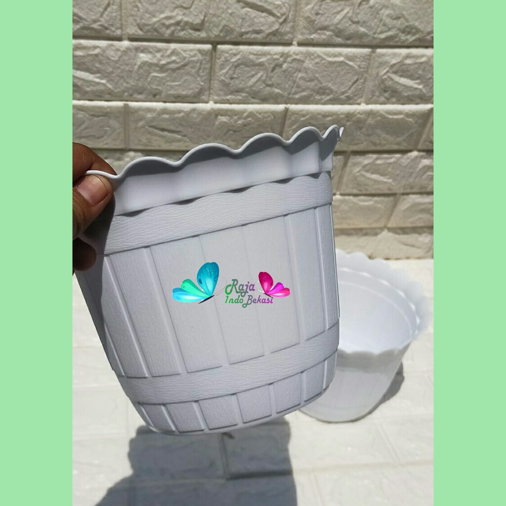 Pot Rosalia 30 PIRUS 30CM Putih - Pot Bunga Hias Tanaman Aglonema Pot Bunga Artificial Bukan Pot Tawon