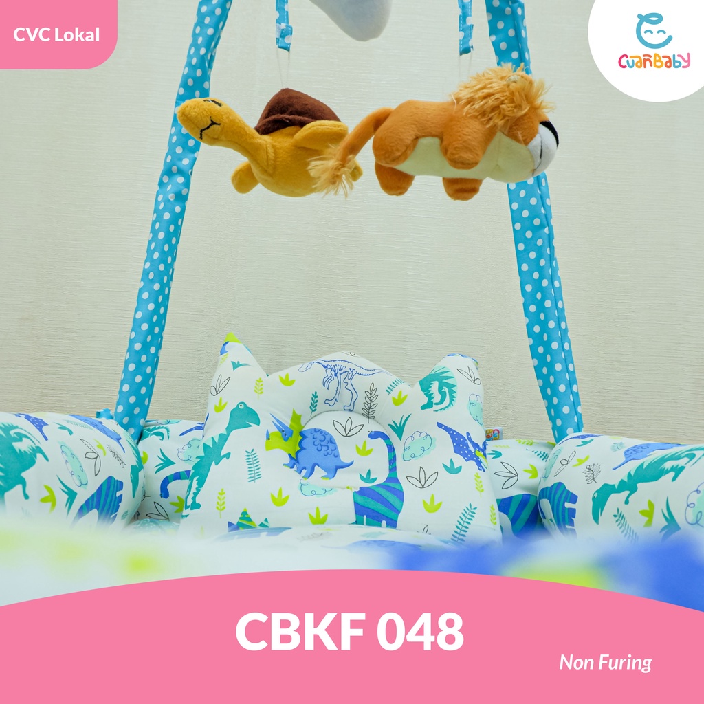 Kasur Bayi Playfun Kelambu Motif Dino Time White X Polka Tosca Perlengkapan Tidur Bayi CBKF ONLY NON-5