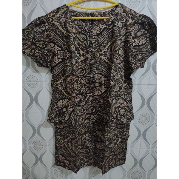 Preloved Dress Batik Peplum