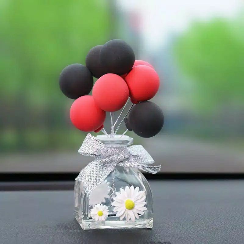 tempat parfume hiasan balon mobil merah hitam blink hiasan mobil balon hiasan bottle PARFUM BALON // pewangi mobil Botol Kaca Balon