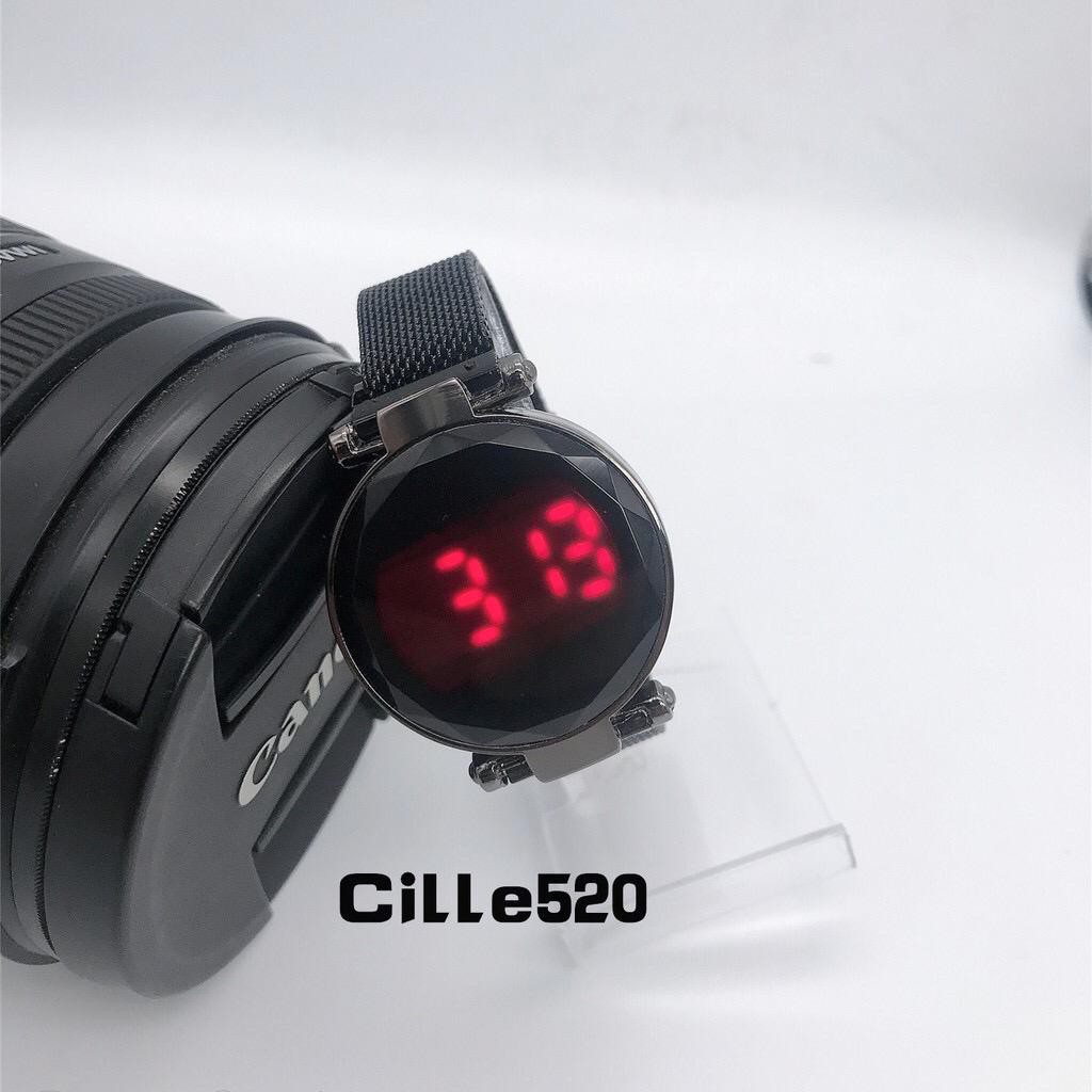 12.12 LNS -JAM TANGAN WANITA TERBARU JAM MAGNET RANTAI JAM TANGAN DIGITAL IMPORT JAM HARGA MURAH-Hitam