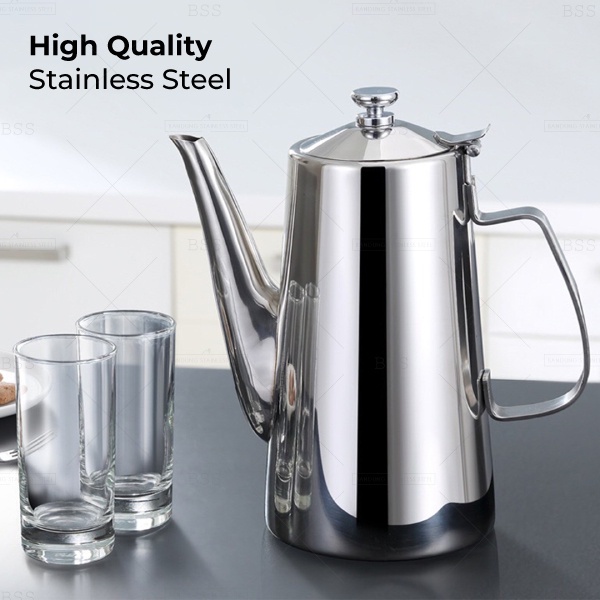 Teko Cold Water Pot Mewah 2L Air Teh Panas Minuman Dingin Wadah Tempat Minum Stainless steel