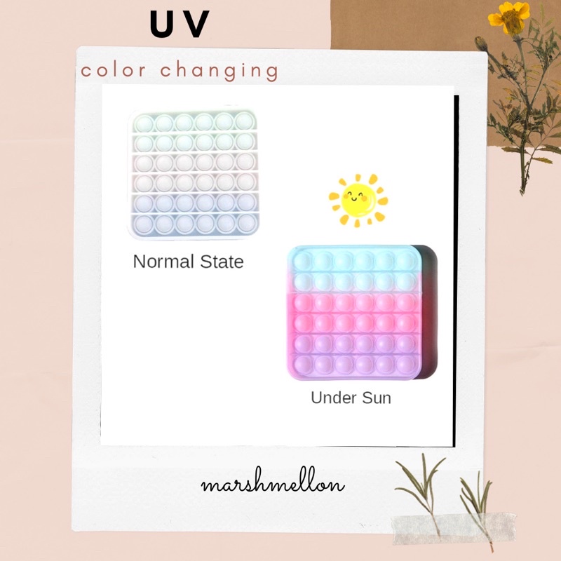 Gantungan Kunci Pop It & Gelang Pop It Pastel Rainbow | Pop It Gurita | Princess Key Chain (Snow White Cinderella Aurora Belle) | Pop It Warna Lilac Pink Tosca Fidget Key Chain Macaron-Square UV