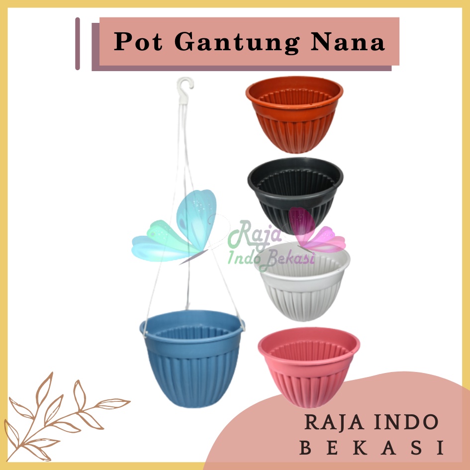 Rajaindobekasi Pot Gantung Nana 20 Putih Mirip Pot Gantung Pumba 20 Murah PUTIH HITAM BIRU MERAH BATA COKLAT