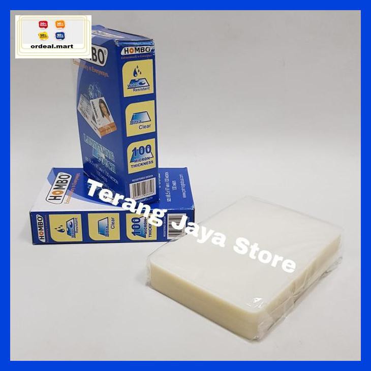 

6Rtiut7- Laminating Film Hombo 100Micron Plastik Laminating Ktp , Id Card 5Ea5W5-