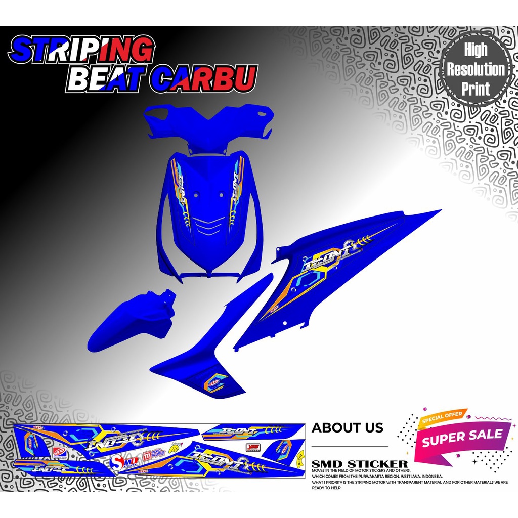 STRIPING VARIASI BEAT KARBU STICKER BEAT CARBU