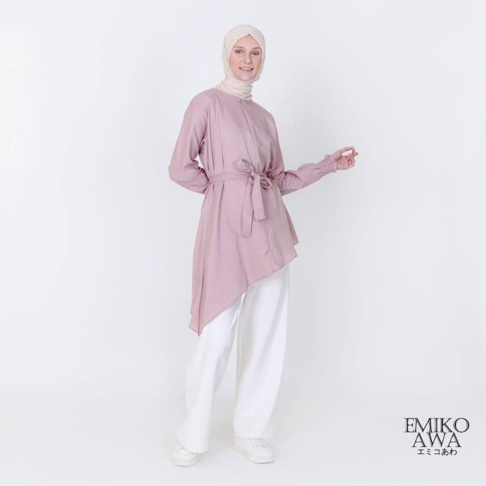 Tunik Wanita Adem Panjang Cantik Bordir Premium Bunga S8V6 Modern Berkualitas Kekinian Casual Jumbo 