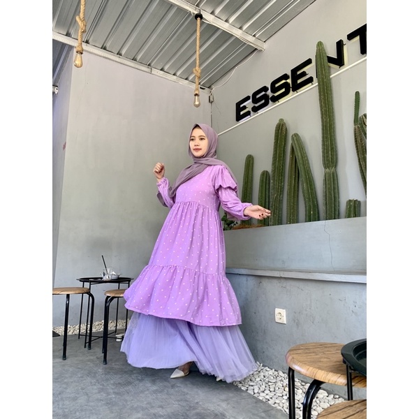 Tunik Polko lilac handmade by Pujadi Project