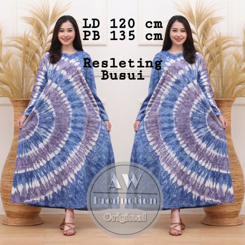 HOMEDRESS WANITA JUMBO PANJANG SEMATAKAKI BUSUI DEPAN RESLETING KEKINIAN MOTIF ABSTRAK BATIK PEKALONGAN