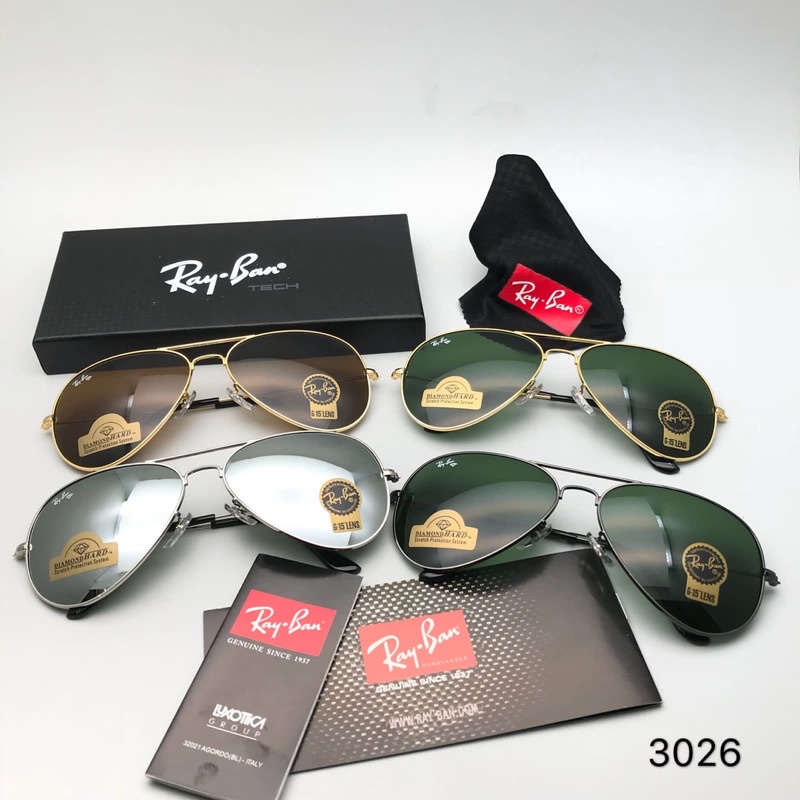 KACAMATA SUNGLASS RAYBXN AVIATOR PREMIUM QUALITY DIAMOND HARD BAHAN KACA BAHAN BESI ALUMINIUM SIANG 