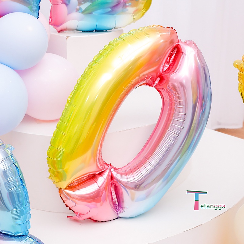 Balon Foil 1 Set Angka Balon angka Jumbo Rainbow Balon Usia