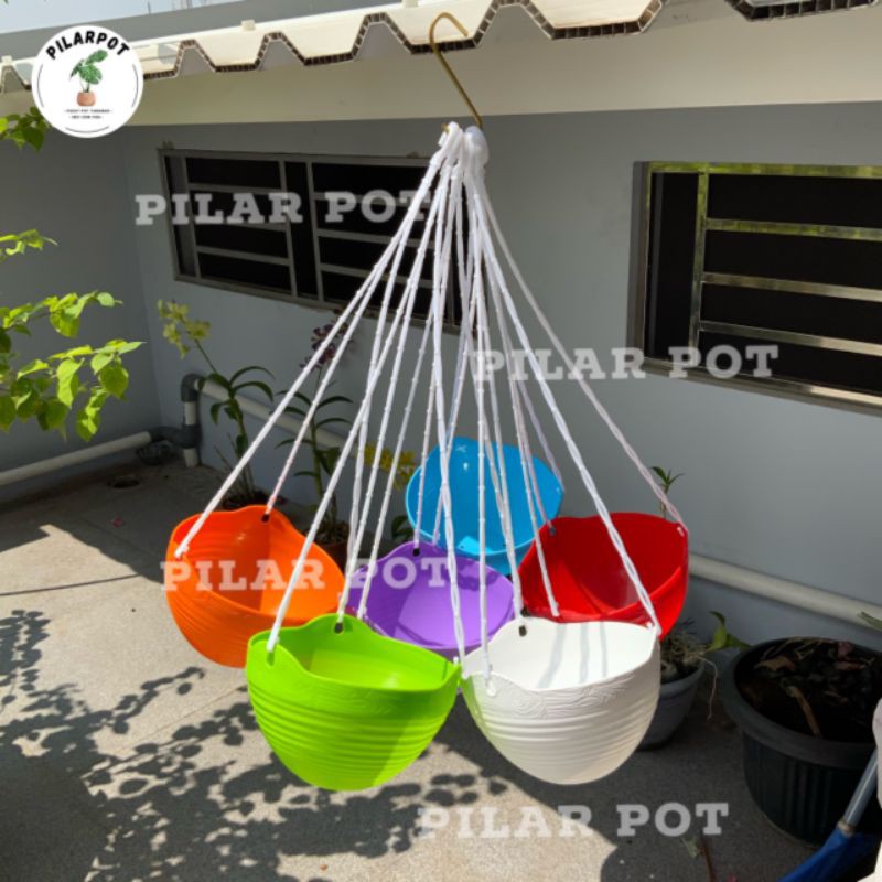 pot bunga tanaman gantung gentong warna warni size S 20cm - GGS 8852